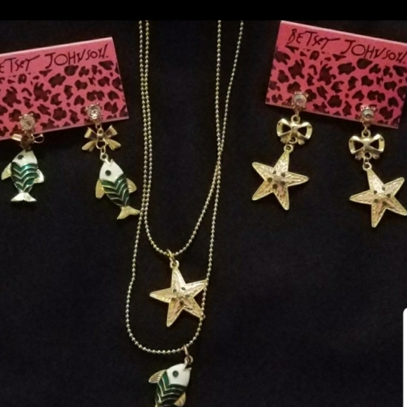 Betsey Johnson Jewelry Necklaces Hearts, Mermaids, Dragonflies, Airplanes, Stars - Picture 12 of 13